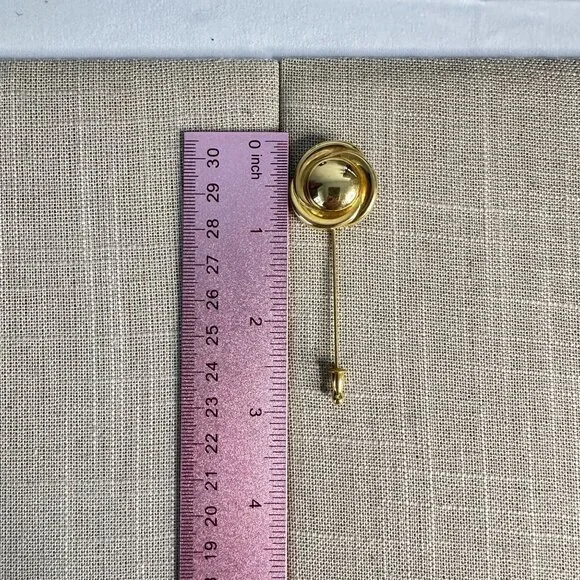 Vintage Signed Monet Gold-Tone Signed Stick Pin Brooch W/ Swirl Design 80s Retro - Picture 3 of 8